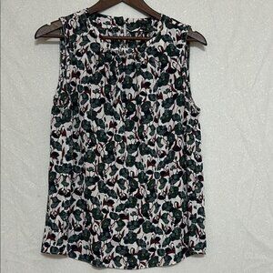 Ann Taylor Black and White Sleeveless Blouse